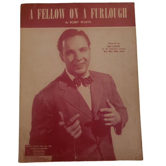 Other - A Fellow On A Furlough Vintage 1943 Sheet Music By Bobby Worth Martin Block Pub.